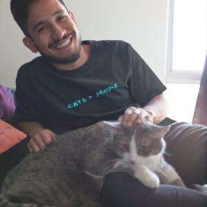 Cat People Shirt for Men | Cat > People Short Sleeves T-Shirt | Gift for Cat Dad | Cat Lover's Shirt | Cats Over People Shirt