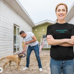 Easily Distracted by Dog Tee for Women | Dog Lover Tee | Dog Mom Tee Gift | Dog T-Shirt | Funny Dog Owner Graphic Tee | Dog Shirt for Women